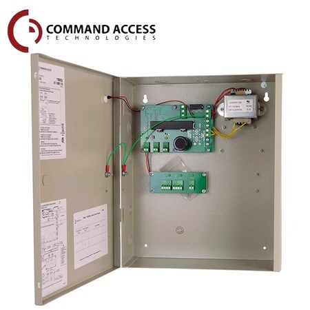 Command Access 2A, 24V regulated PS w/boost circuitry for up to (2) electric latch pullback devices. Includes (2) s CAT-PS220B